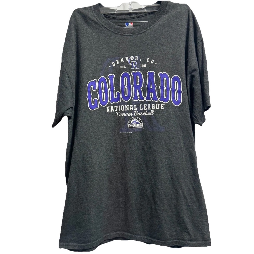 Colorado Rockies Baseball NBL Dark Gray T-Shirt Size Mens Large